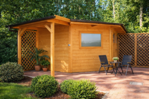 casetta veranda legno giardino