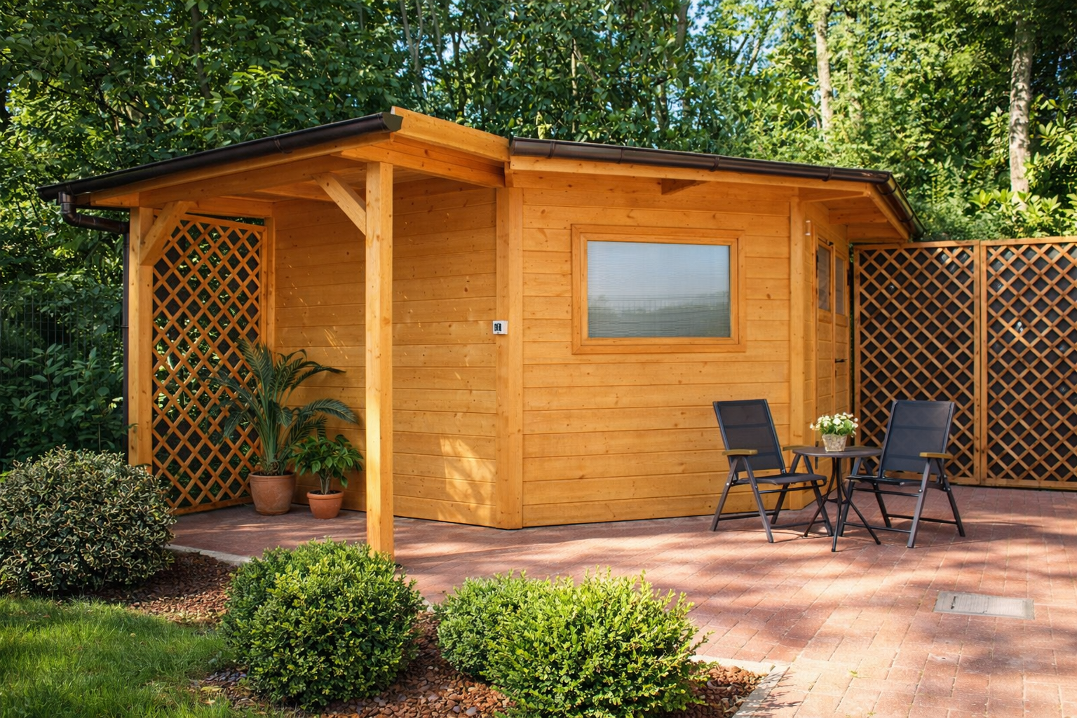 casetta veranda legno giardino