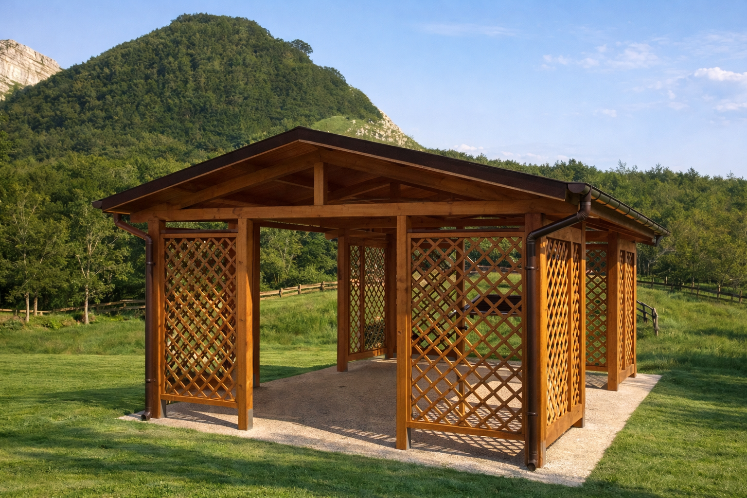 gazebo feste di compleanno legno