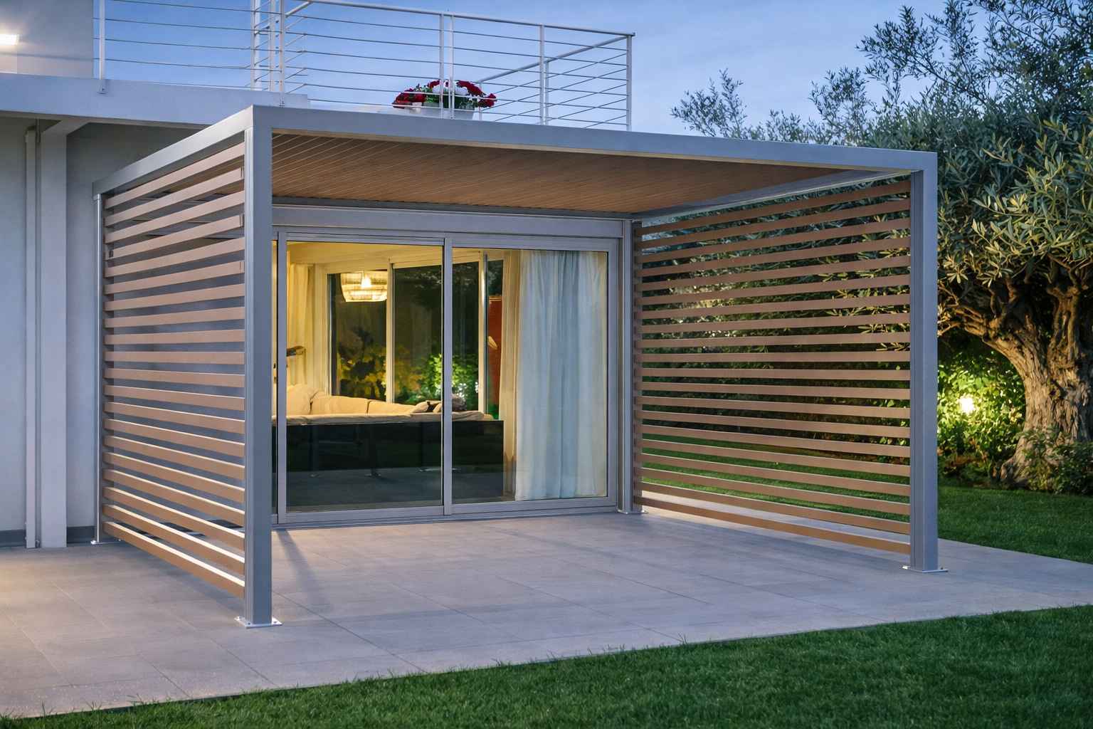 veranda legno moderna casa